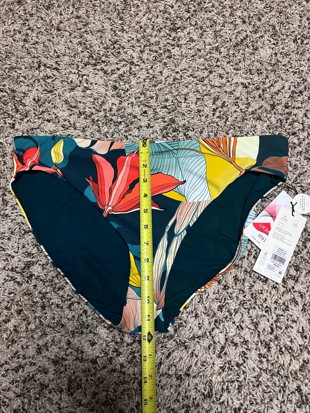 CALIA Women Tropical Floral Mid-Rise Bikini Bottom Teal XL WSA15401PRTSP25